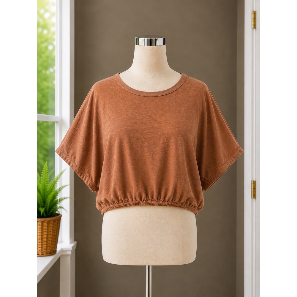 Aeropostale Air Softspun Cropped Tie Back Tee Brown XXL Boho Hippie Top